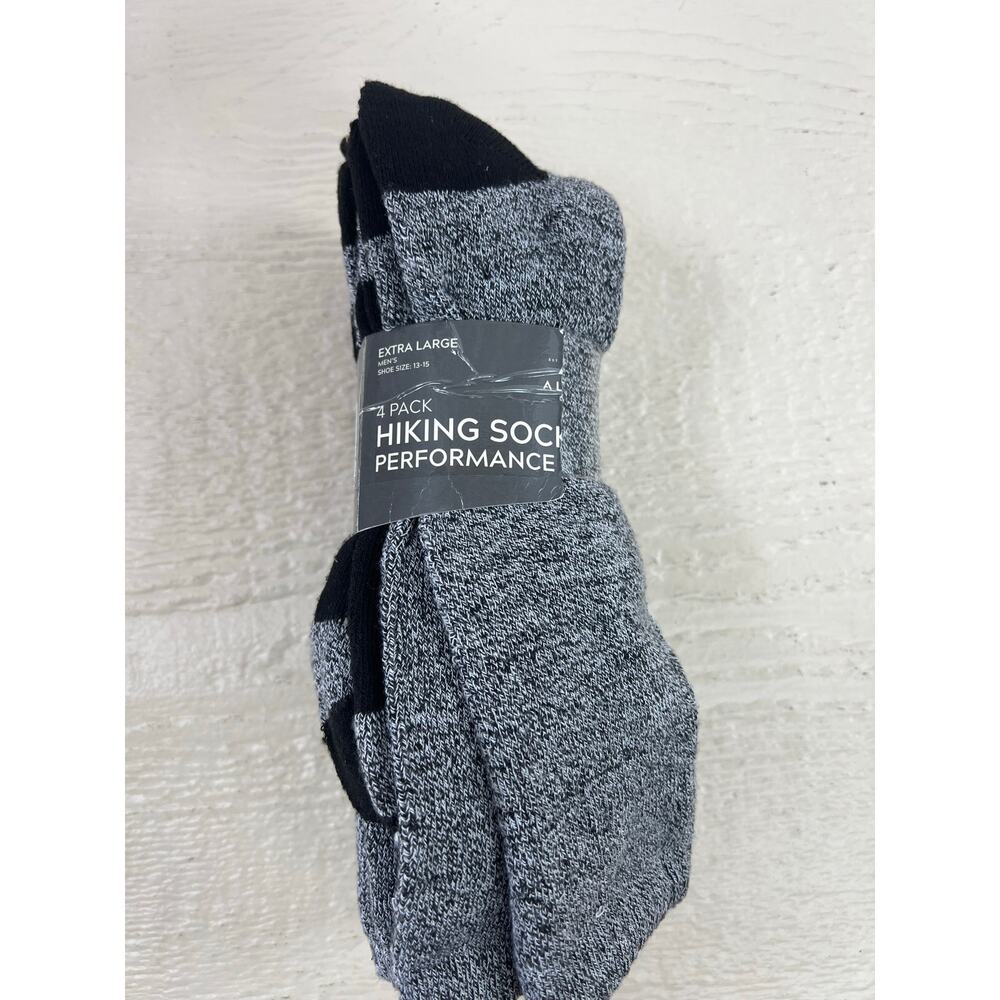 ALPINE DESIGN HIKING SOCKS 4-PACK MEN’S EXTRA LARGE 13-15 CREW GRAY NEW W/TAGS